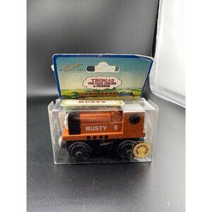 Thomas Wooden Railway RARE VTG Bright Orange 1994 Rusty New in Box READ